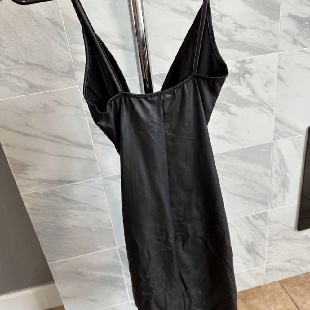 BLACK LEATHER DRESS - Picture 3 of 4